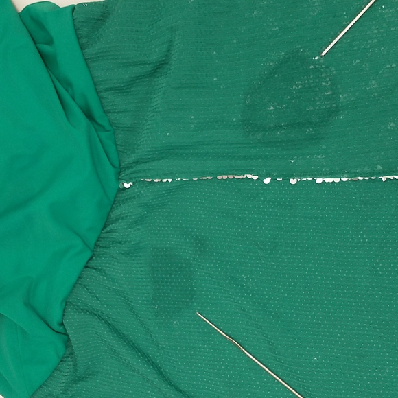 Sexy Emerald Green Sequin Mini Dress Dance Costume XXL Sparkley Bright USA Made - Picture 12 of 12